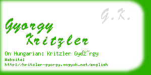 gyorgy kritzler business card